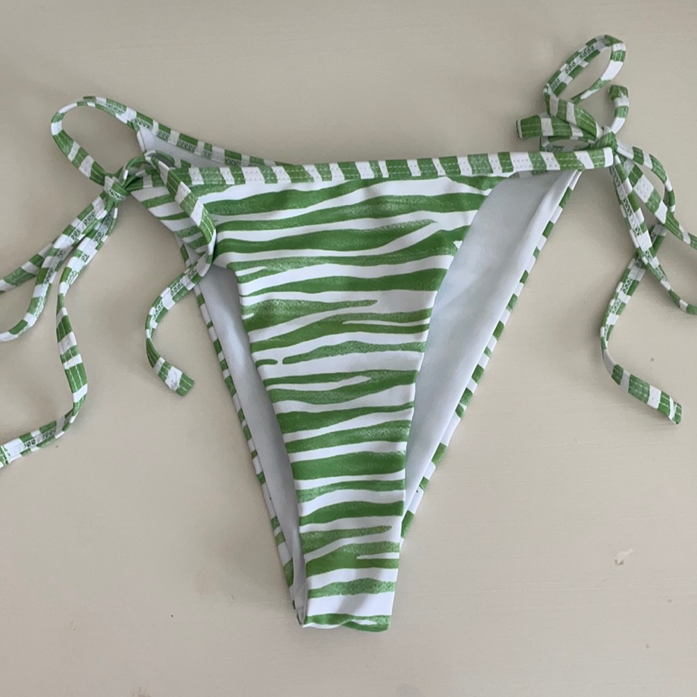 Green zebra bikini bottoms.